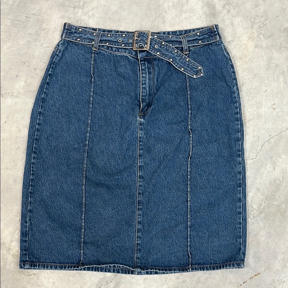 Vintage Denim Midi Skirt